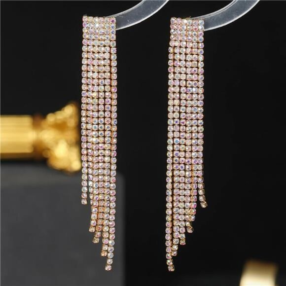 Atifober Dangle Earrings – Elegant Sparkly Drop Earrings for Women - Picture 2 of 4